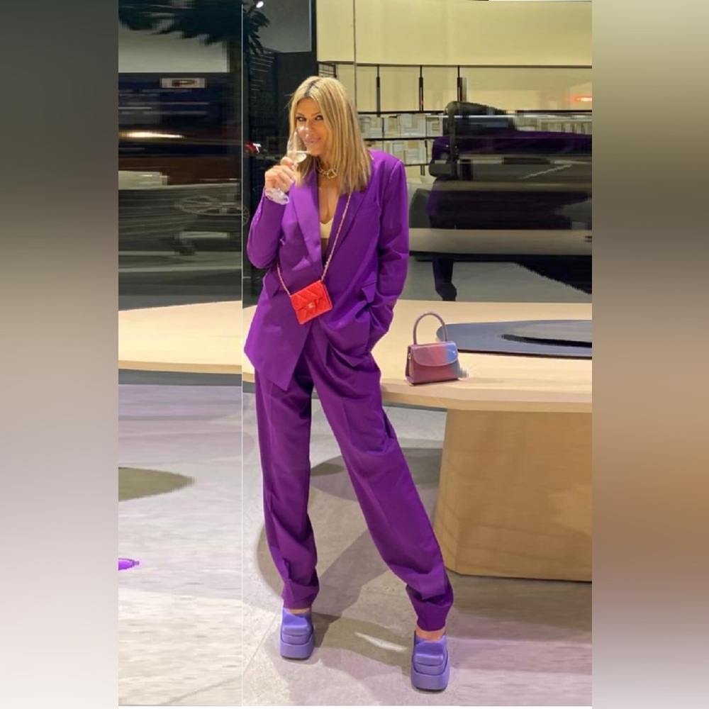 DOROTHEE SCHUMACHER Purple Virgin Wool Blazer | Twisted Lightness | EUC US 2 XS - Picture 11 of 12